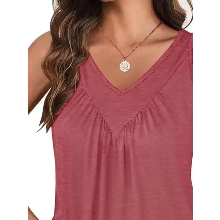 Ruched V Neck Tank