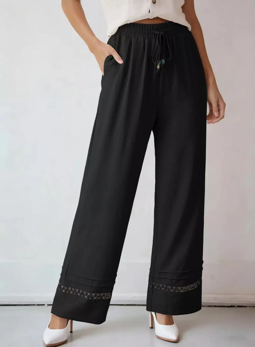 Everyday Casual Wide Leg Drawstring Pants
