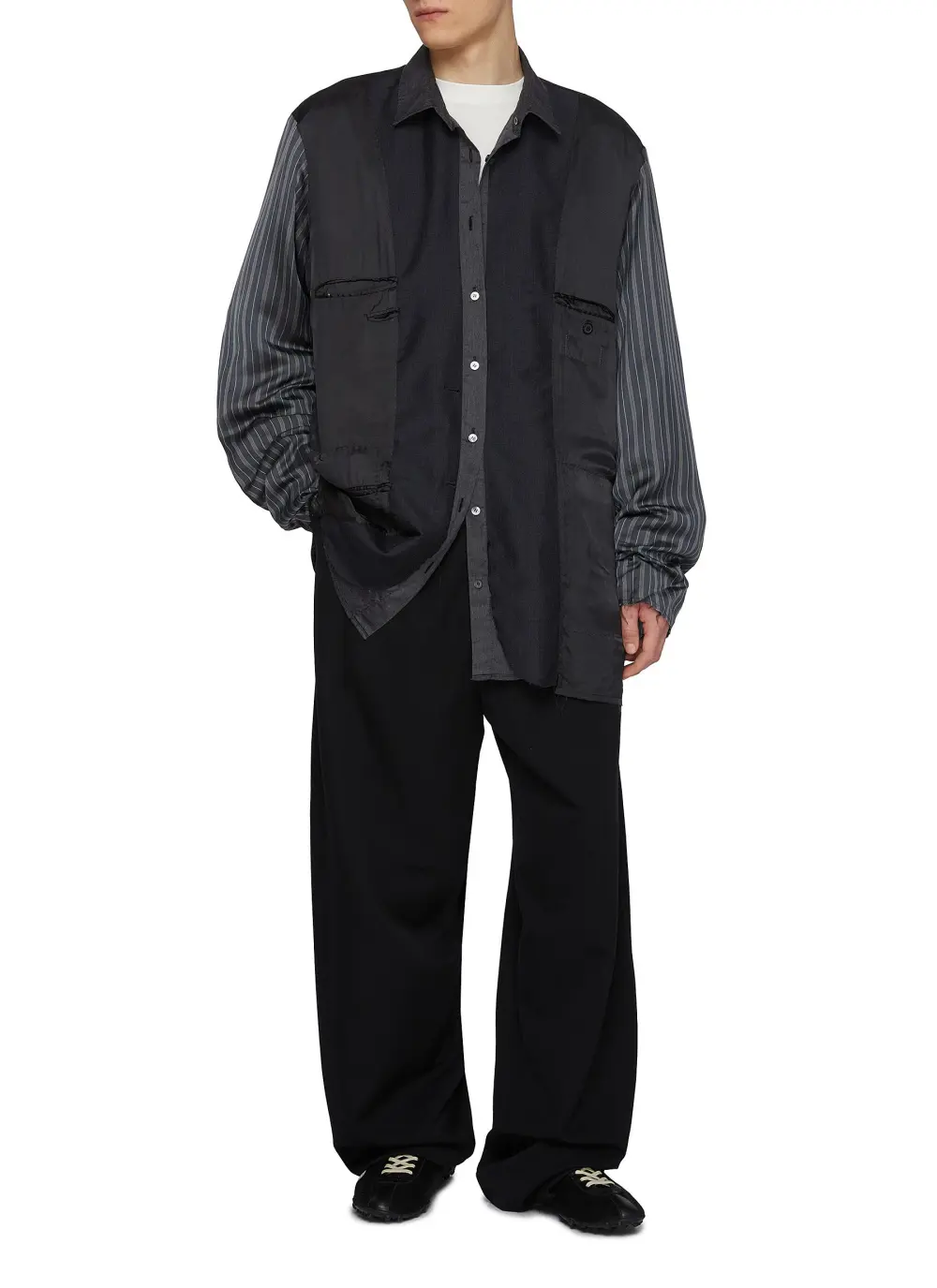 Vintage Loose Striped Casual Contrast Shirt
