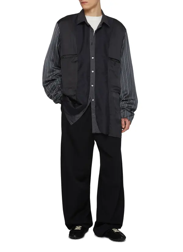 Vintage Loose Striped Casual Contrast Shirt
