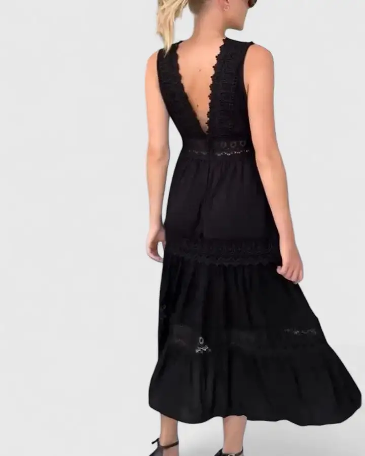  Sleeveless V Neck Dress