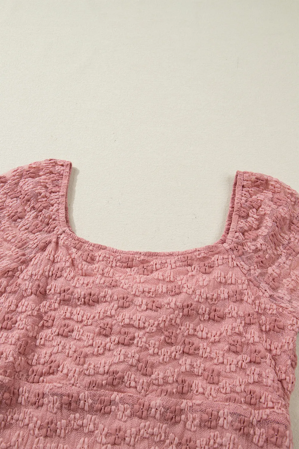 Peach Blossom Drawstring Knot Detail Blouse