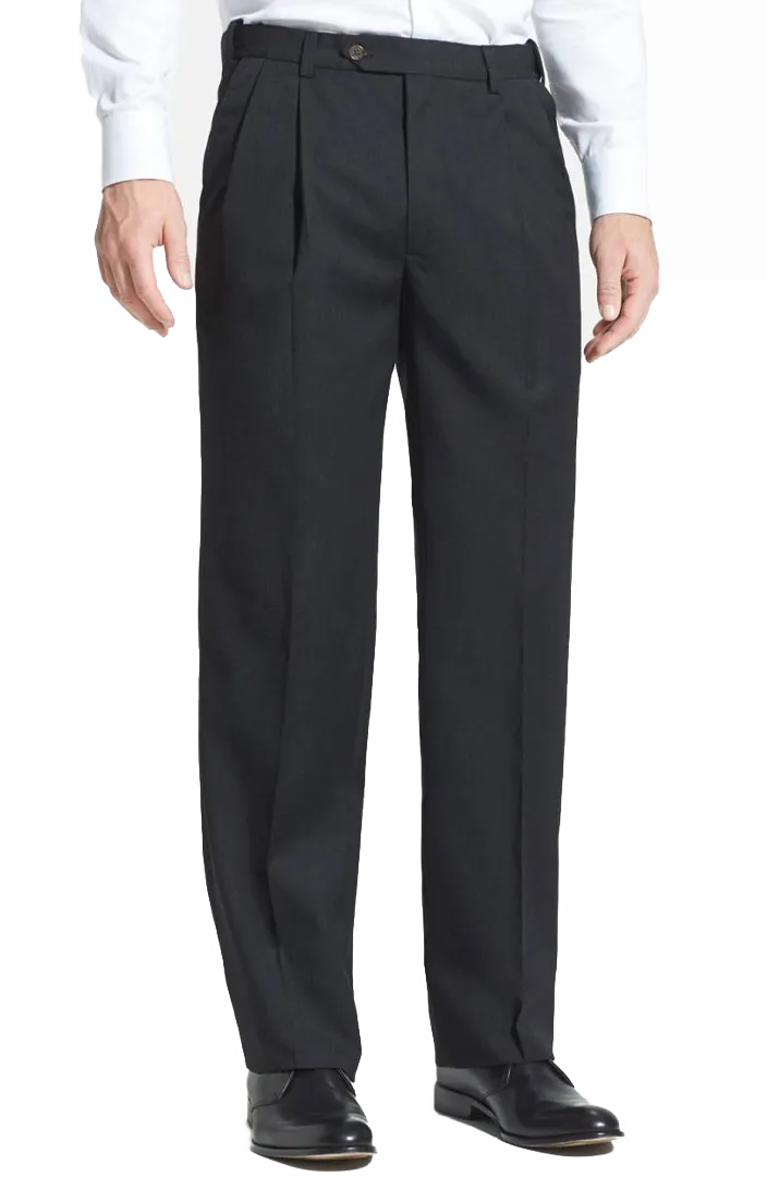 Modern Gabardine Performance Flat Front Pleated Front Regular Rise Trousers