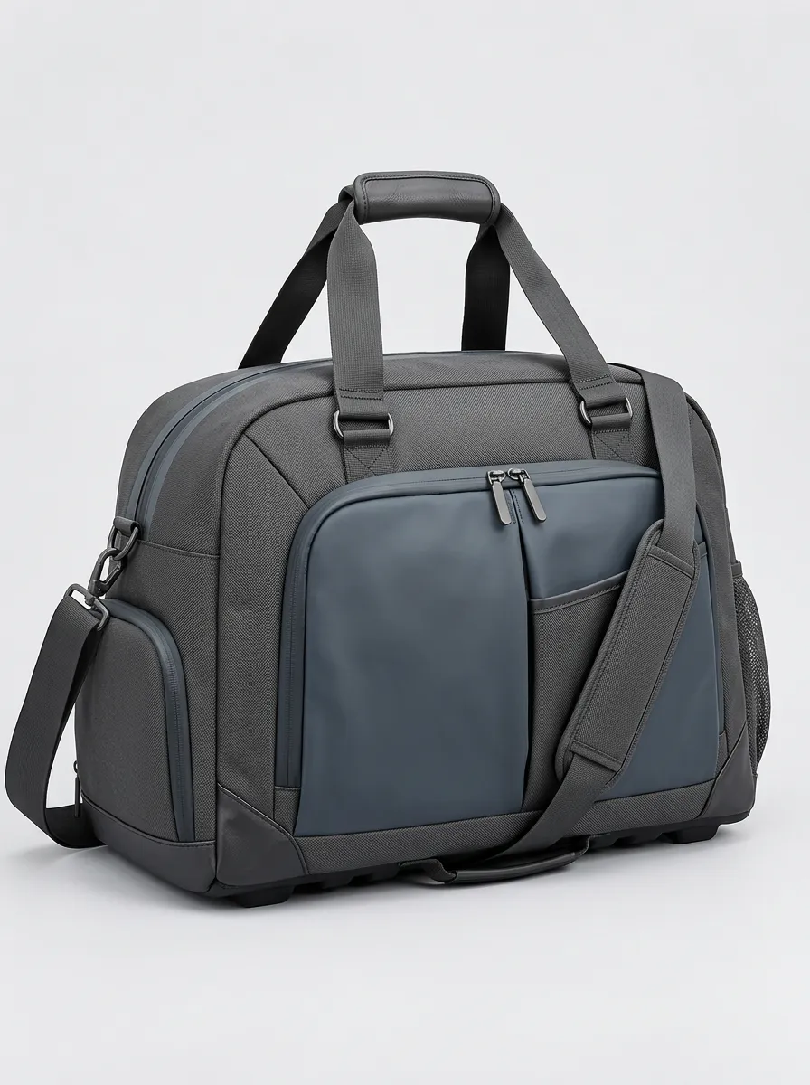 Men's Vintage Weekender Duffel Bag with Multiple Pockets
