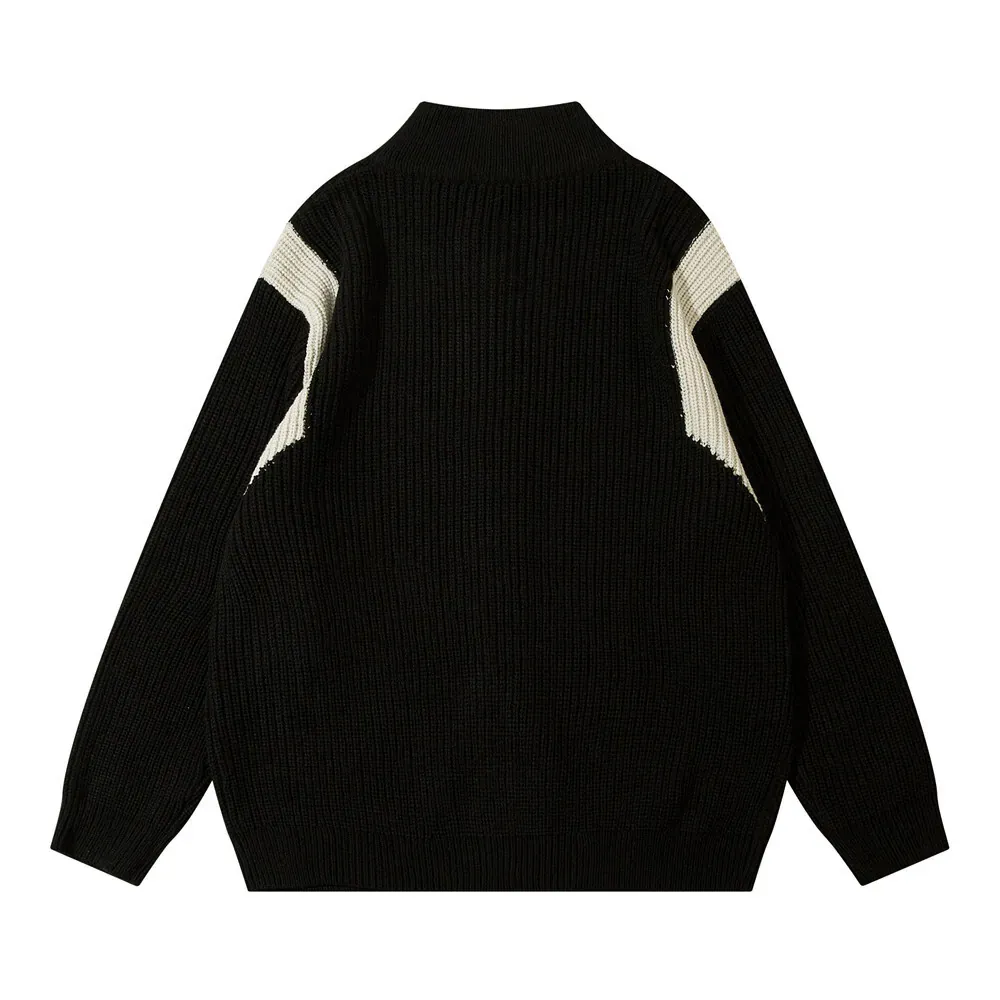 American Patchwork Zip-Up Knit Jacket