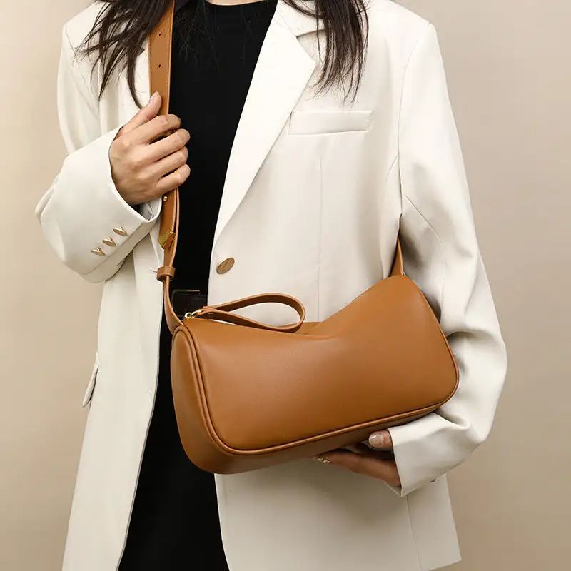 Soft Leather Baguette Bag