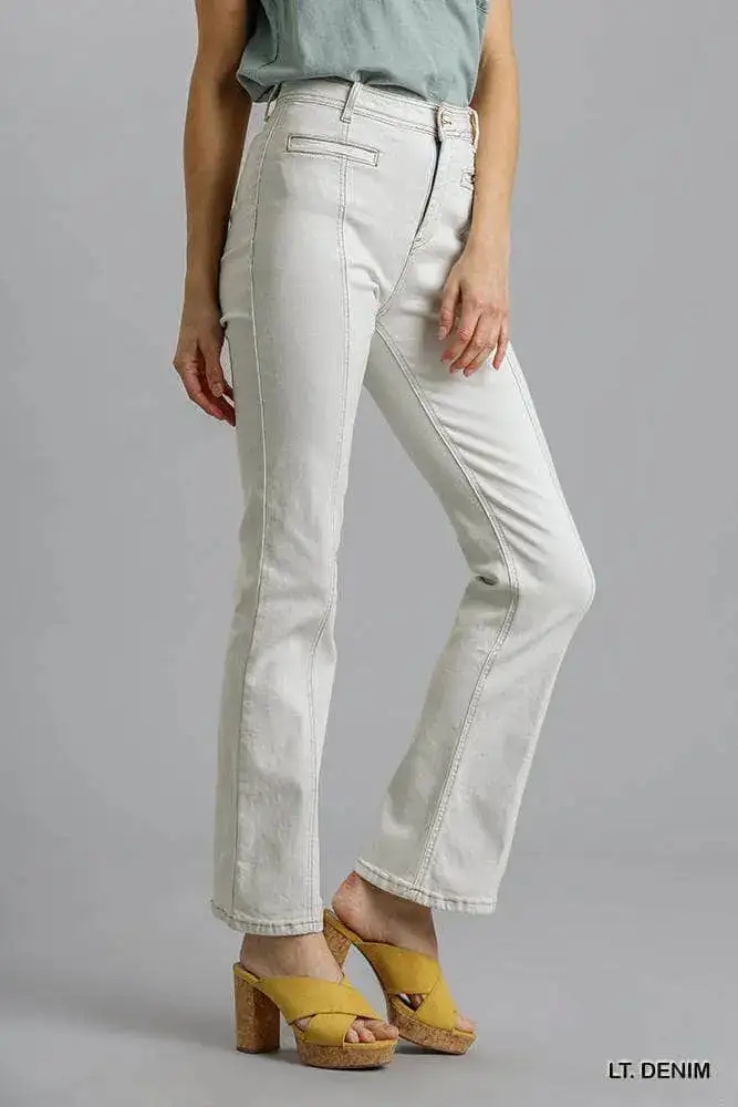 Tailored Refined Pocketed Straight Leg Jeans