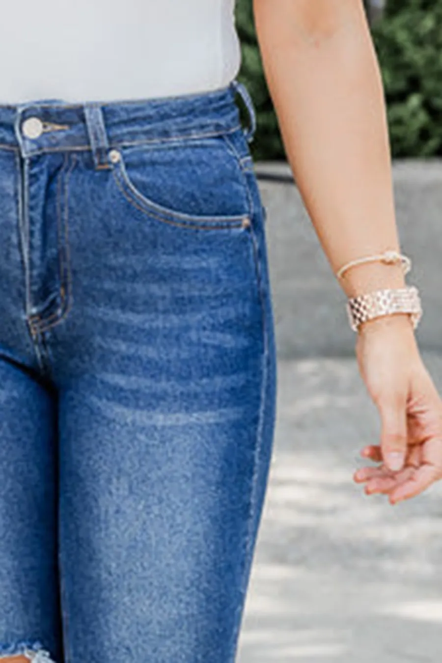 Jeans Dark Wash Straight Leg Jeans
