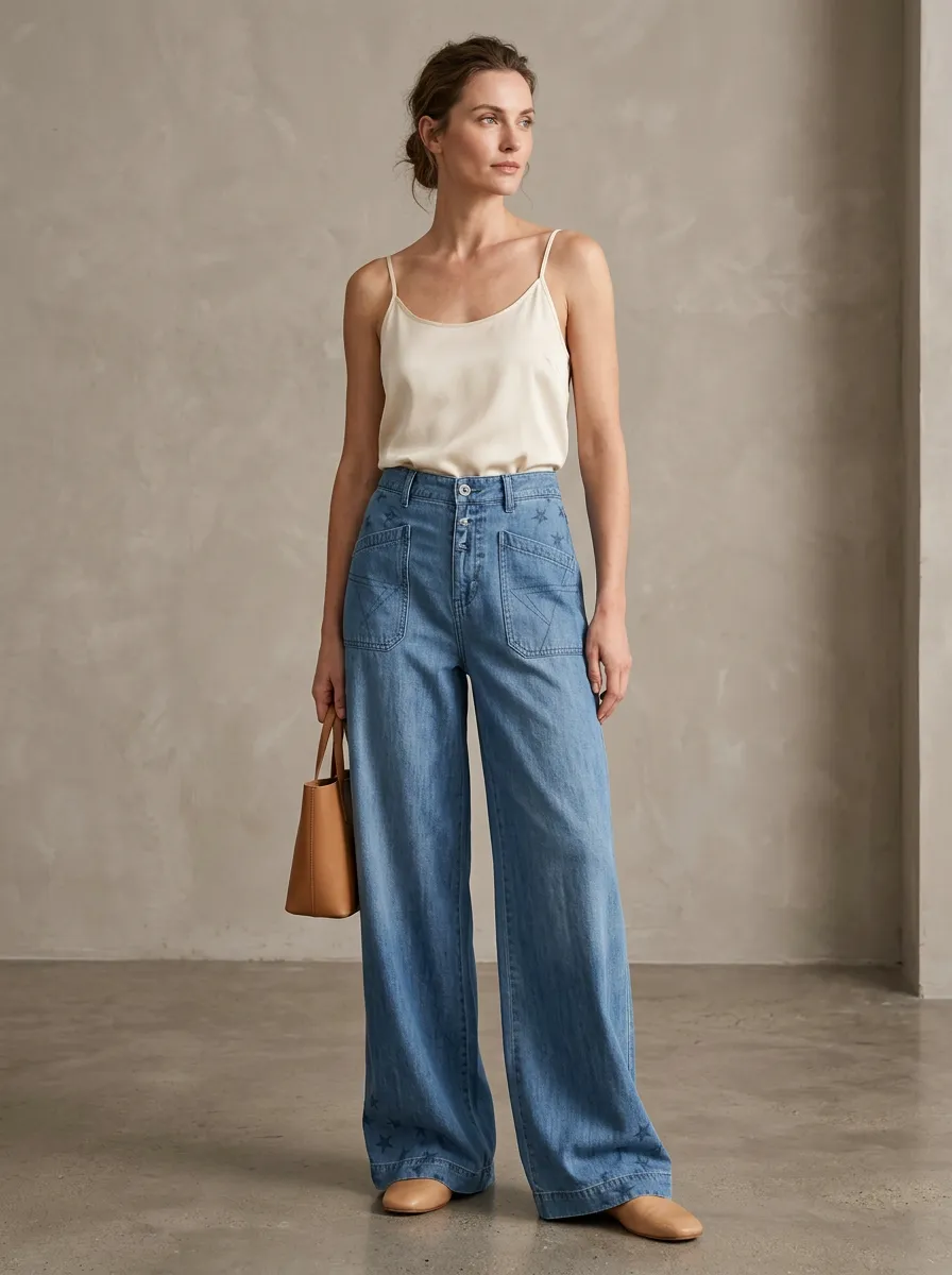Women's Wide Leg Denim Jeans