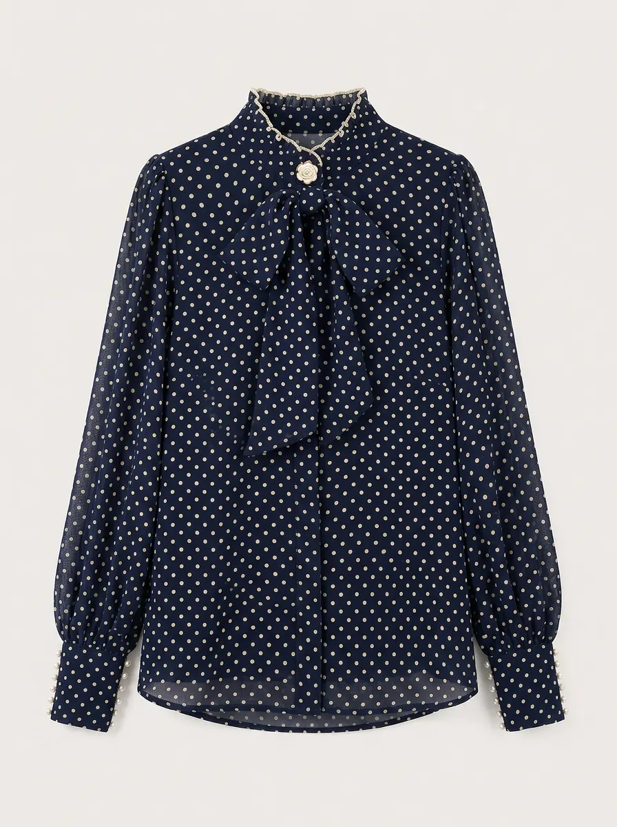 Women's Chiffon Denim Cotton Button Shirt