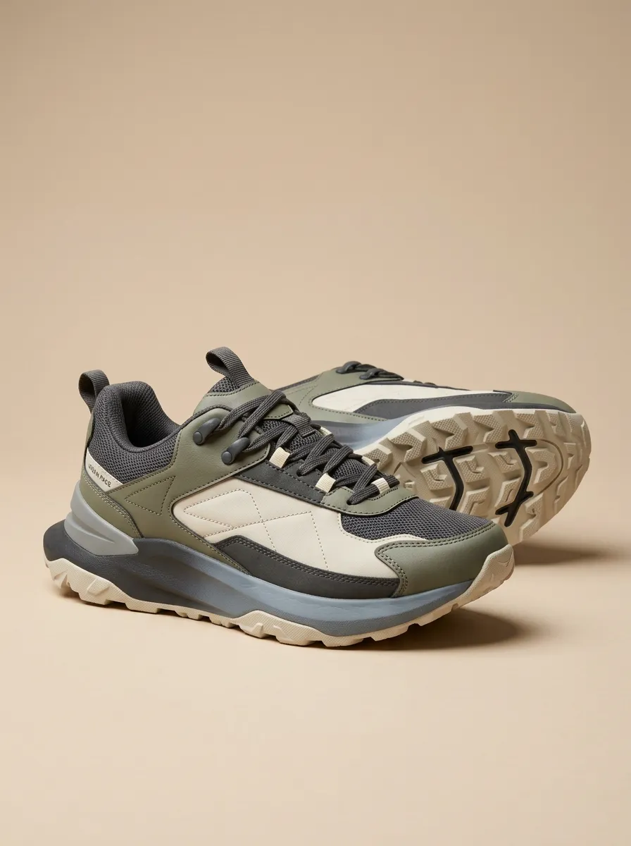 Hiking-Inspired Colorblock Casual Sneakers