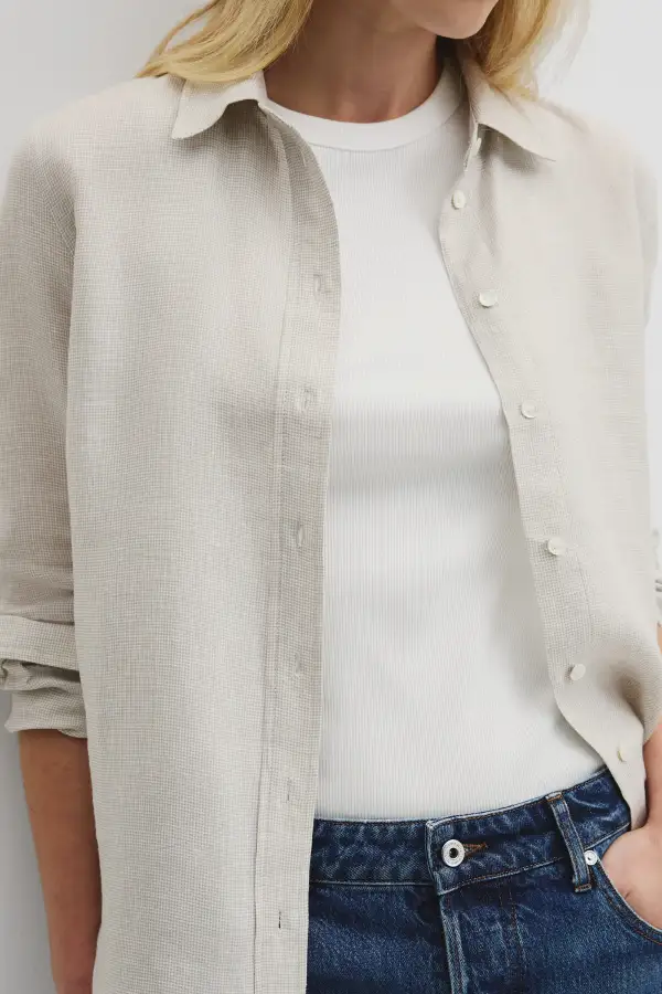 Women's Textured Linen Shirt