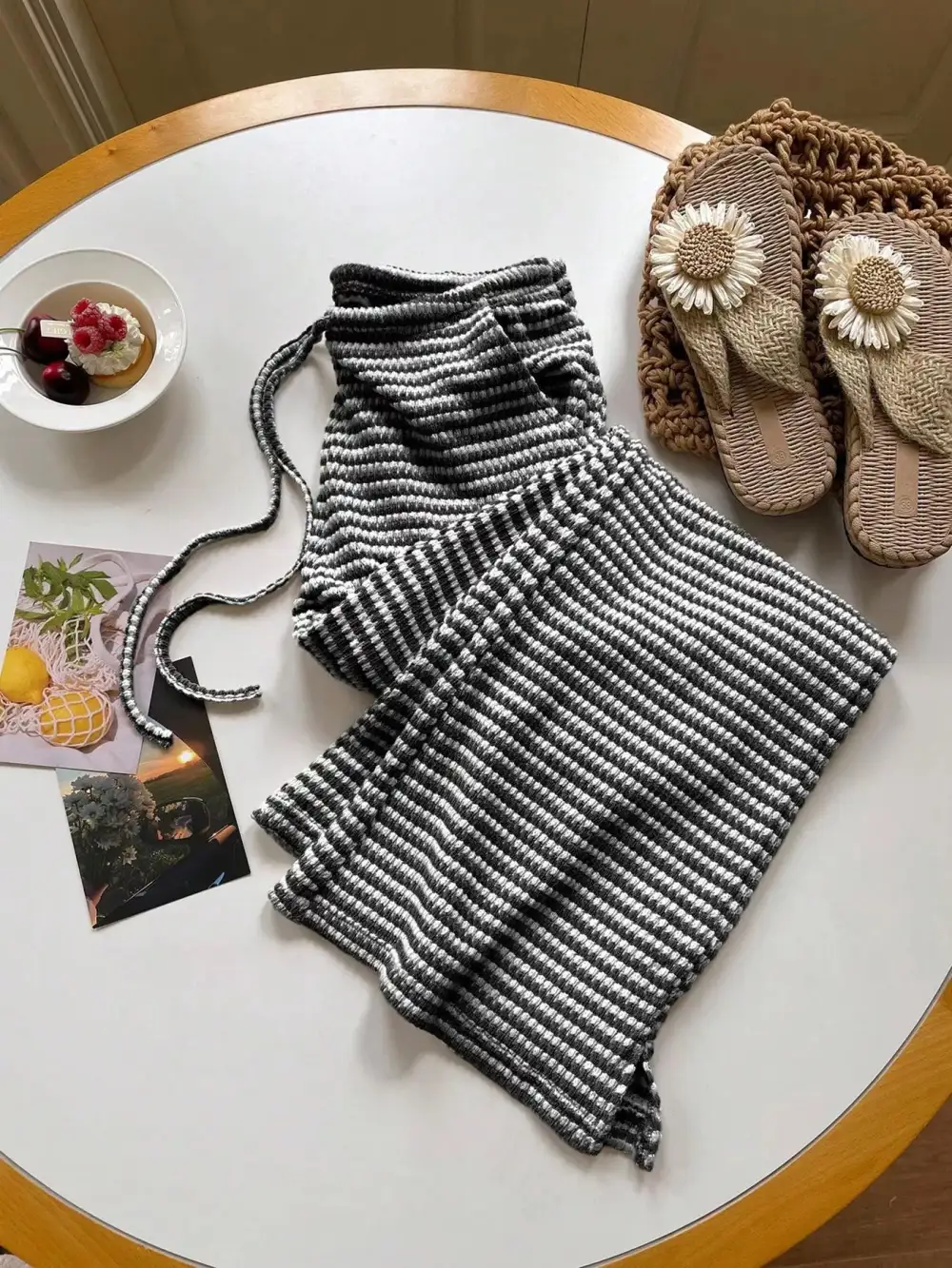 Resort Drawstring Wide Leg Pants