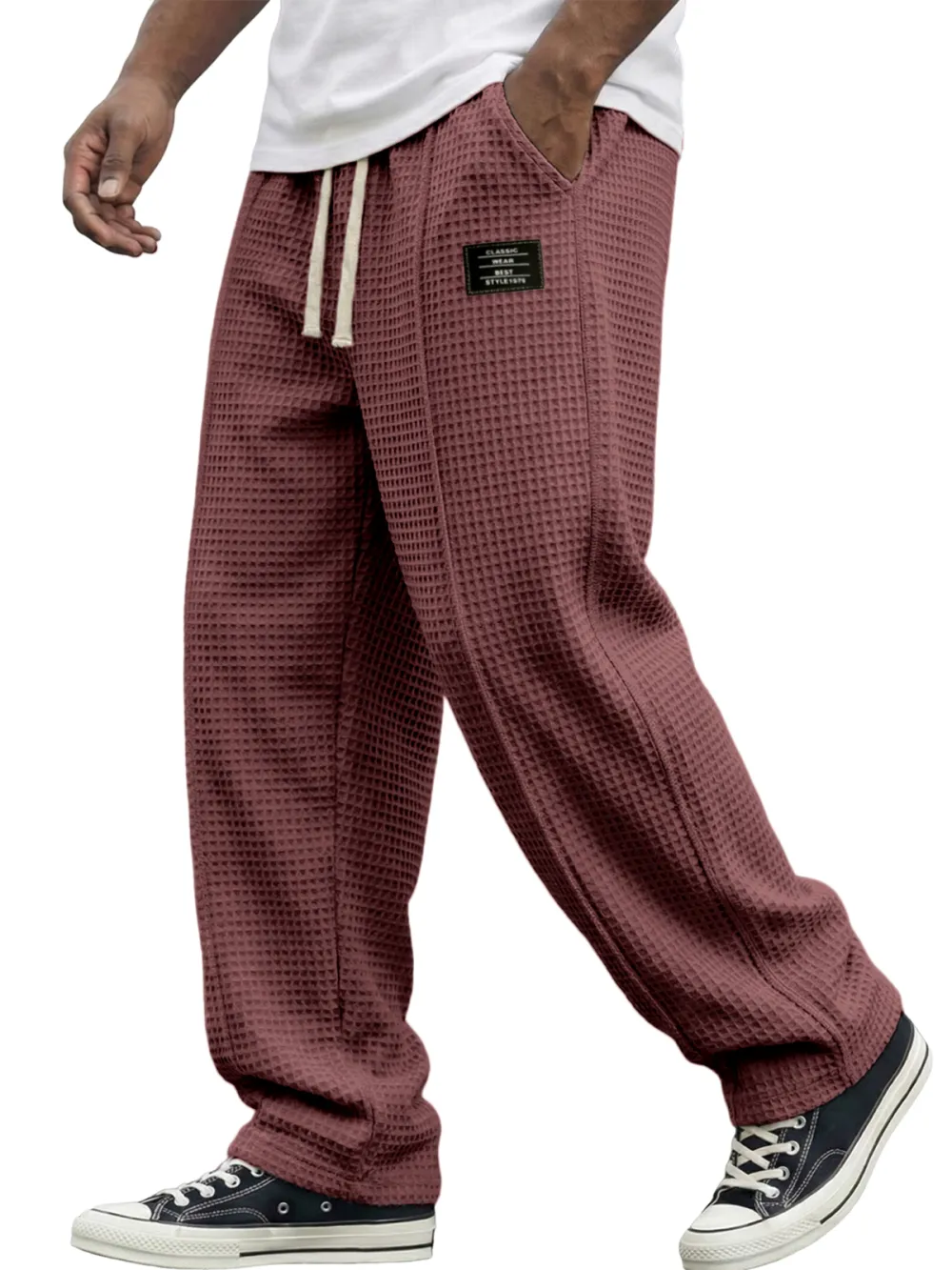 Textured Knit Seamed Detail Pants