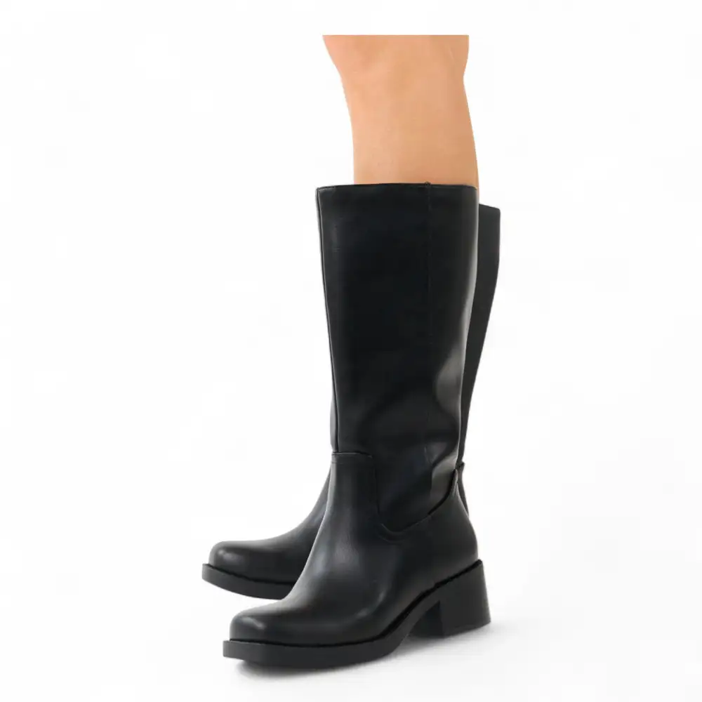 Belvin Square Toe Block Heel Tall Boot