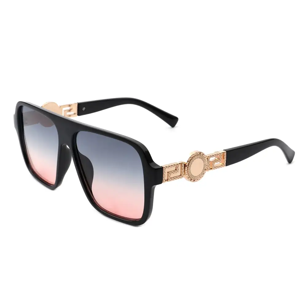 Matte Square Flat Top Frame Sunglasses