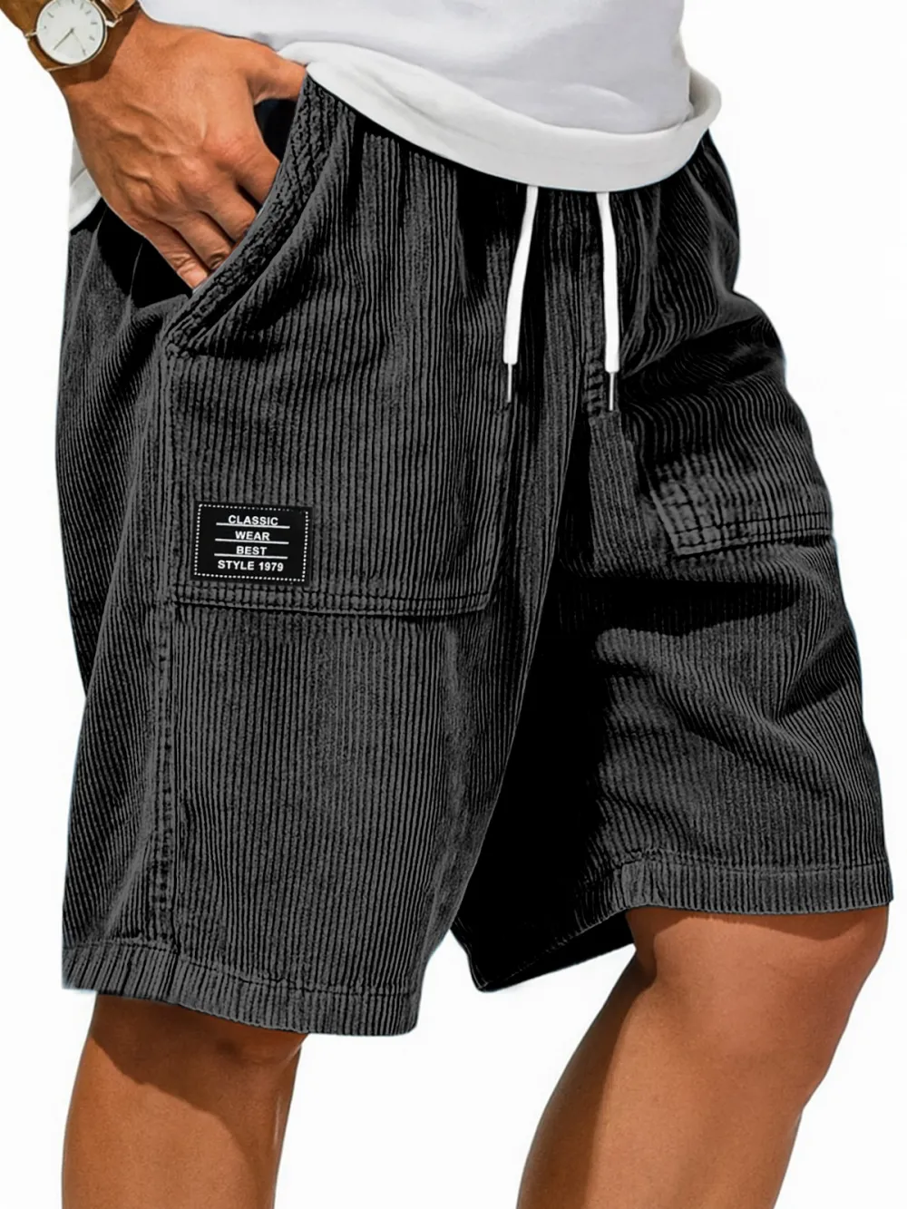 Structured Garment Washed Shorts