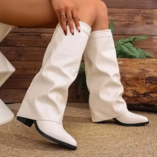 Versatile Pointed Toe Block Heel Boots