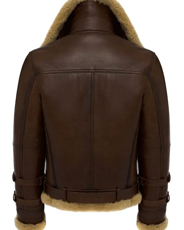 Refined Aviator Bomber Flight Shearling Jacket
