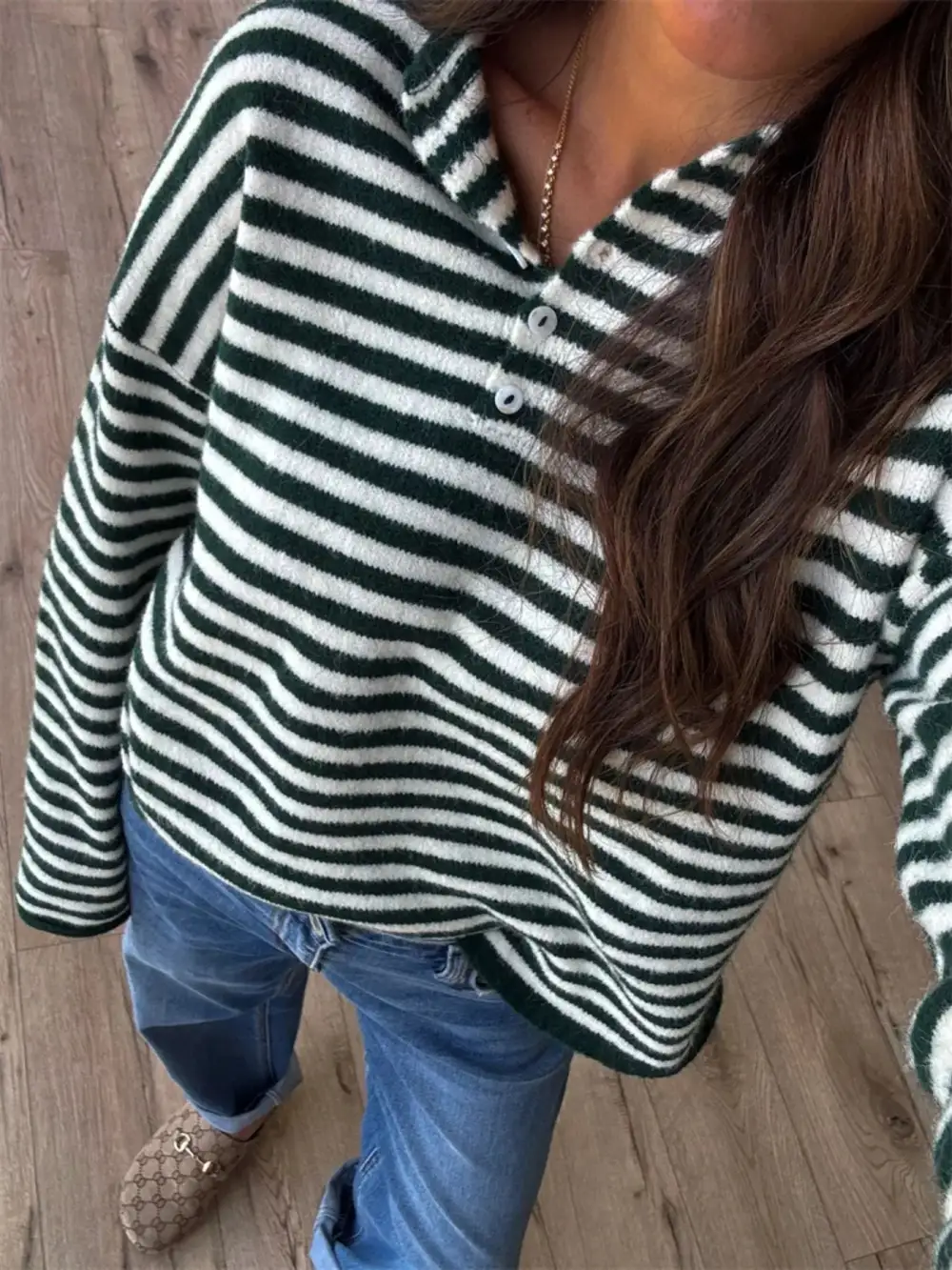 Modern Drop Shoulder Striped Sweater
