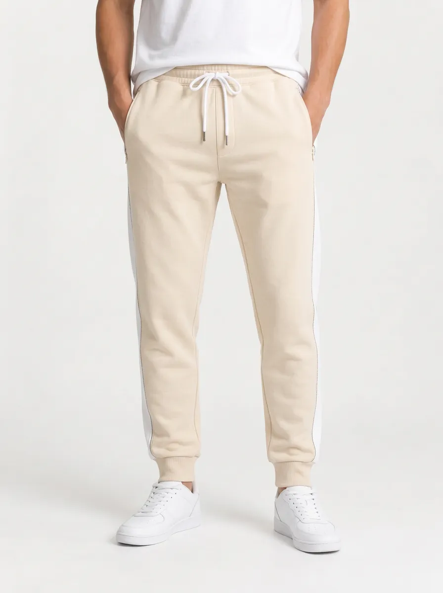 Gender Neutral Side Stripe Easy Fit Joggers with Minimal Styling