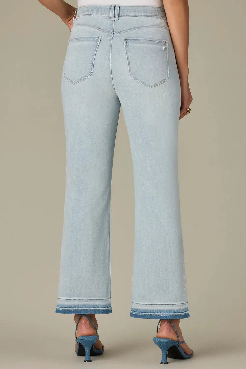  High Rise Embroidered Clean Finish Hem Petite Jeans