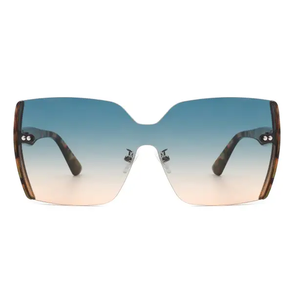 Woven Square Frame Sunglasses