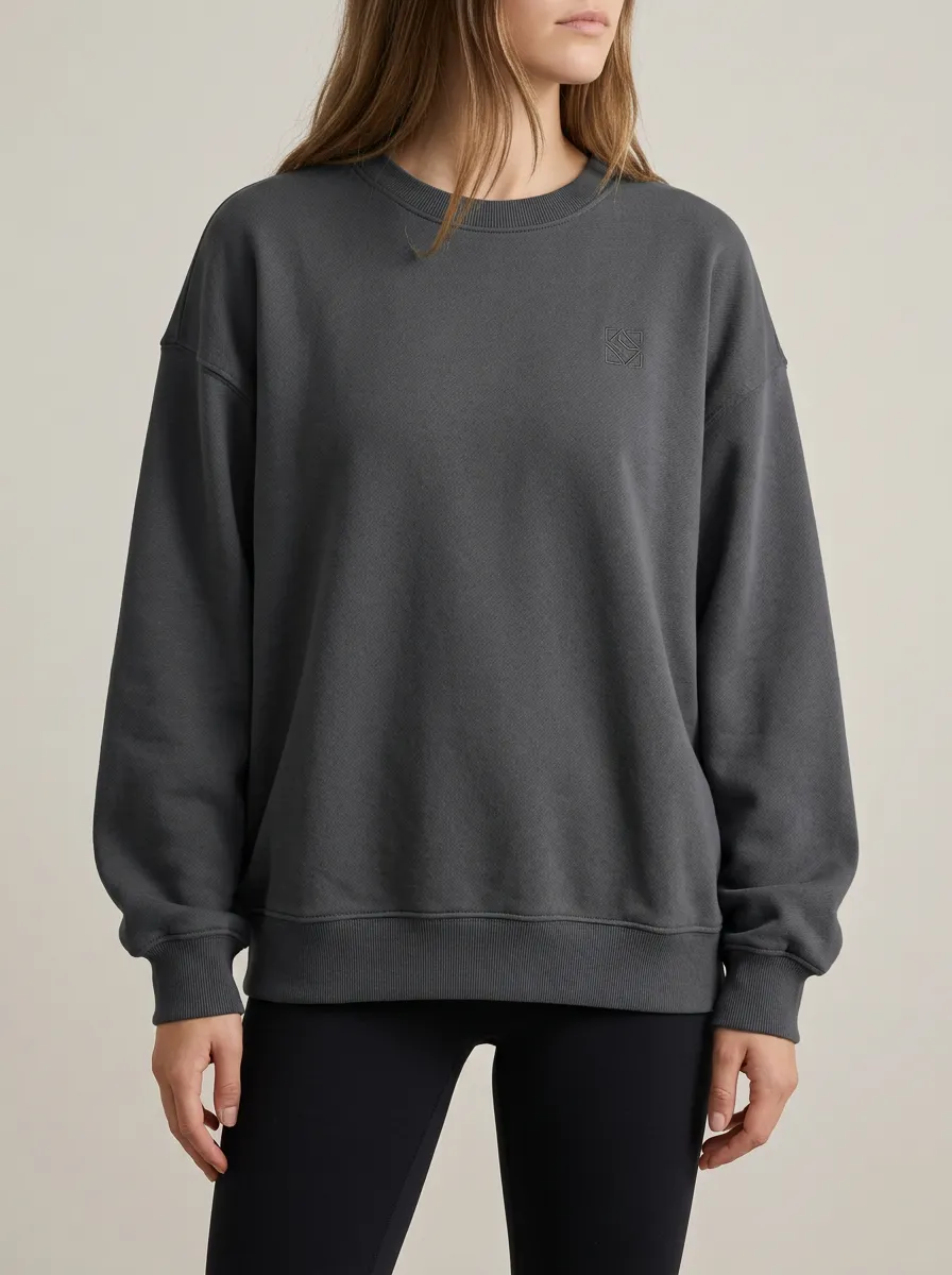 Women's Minimalist Geometric Logo Printed Sweatshirt
