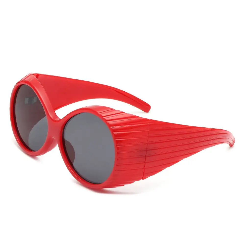 Round Wraparound Frame Sunglasses