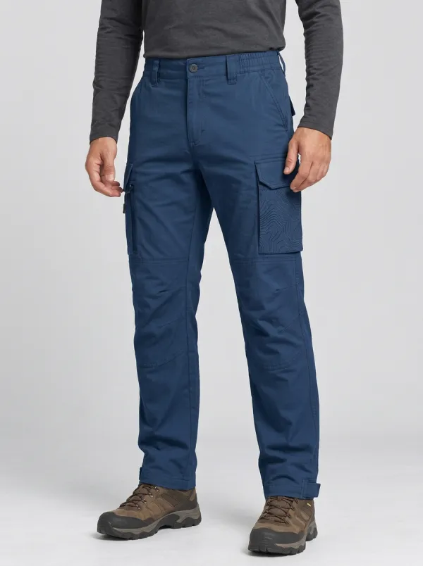 Men's Sage Green Topographic Multi-Pocket Tactical Cargo Pants