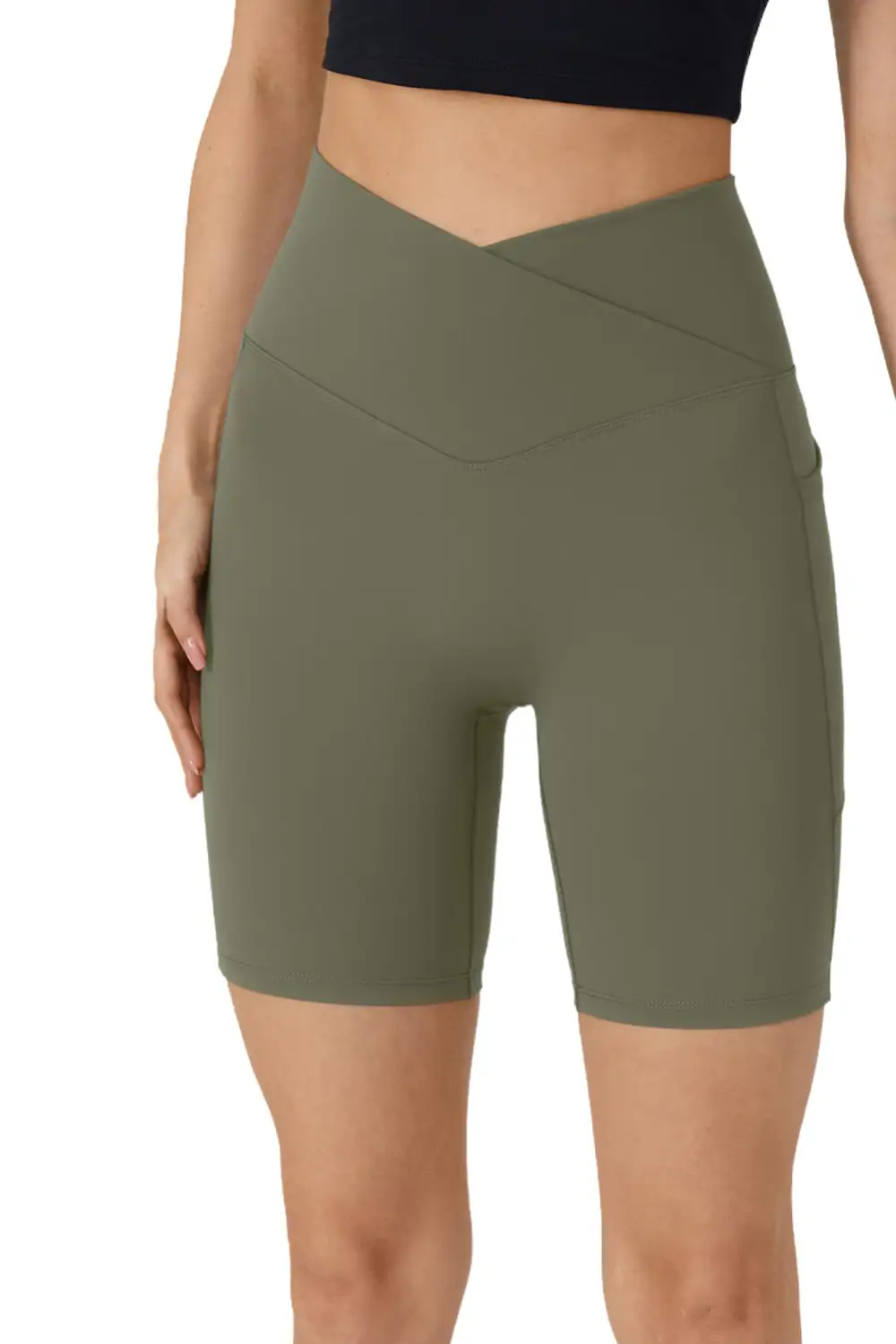 Swimwear Solid Split Pocket Sheath Active Bikinis Bottoms