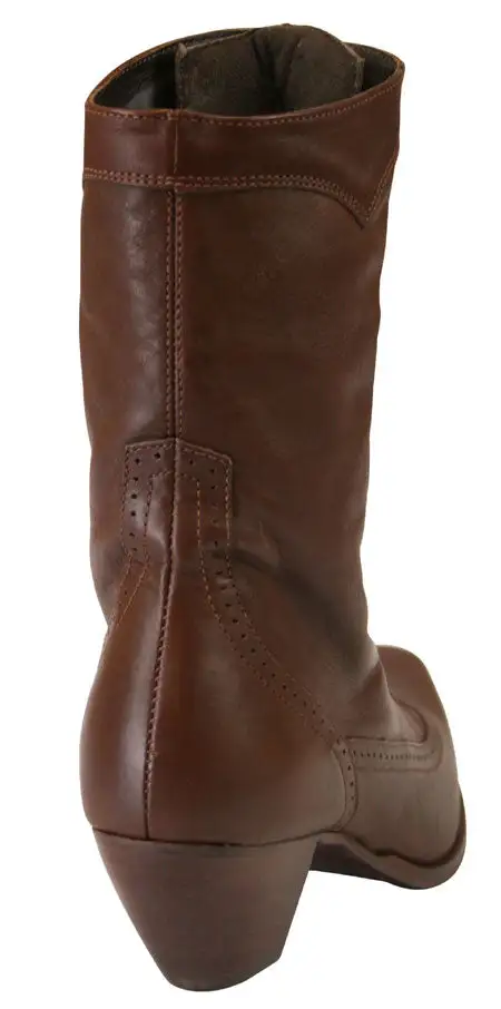 Women's Polished Casual Side Zip Victorian Lace Up Boots
