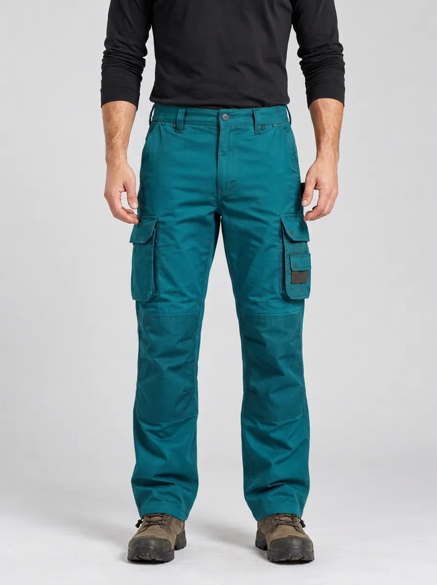 Tactical Outdoor Olive Green Geometric Pattern Cargo Pants