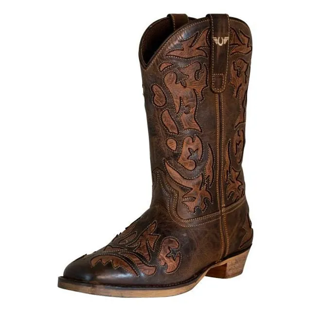 Rugged Men's Western Boots With Round Toe