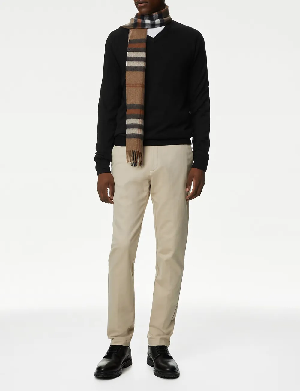V-neck Long-Sleeved Knitted Sweater