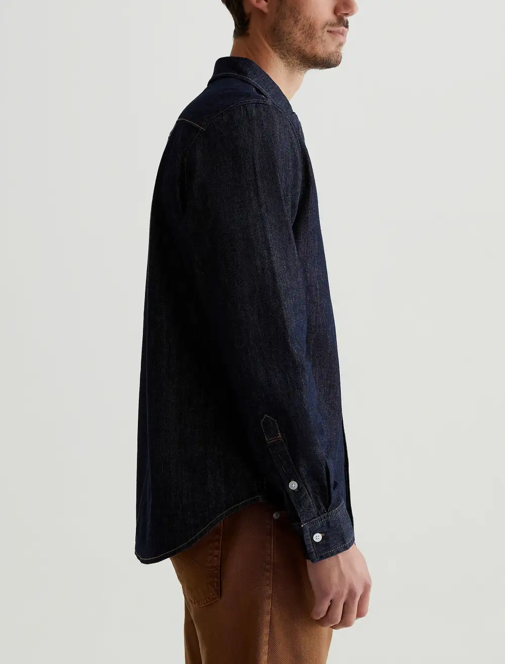Men's Stretch Long-Sleeve Denim Shirt
