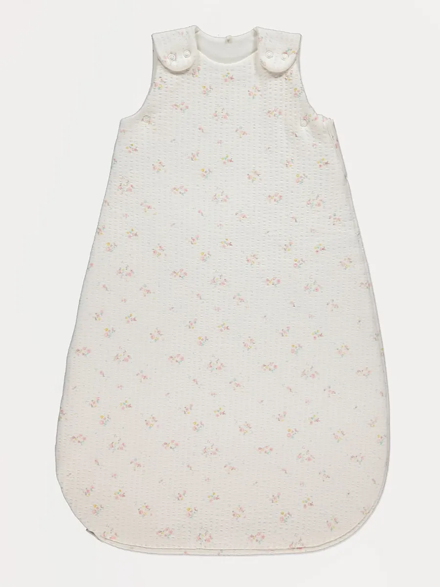 Neutral Floral Seersucker Sleeping Bag 2.5 Tog