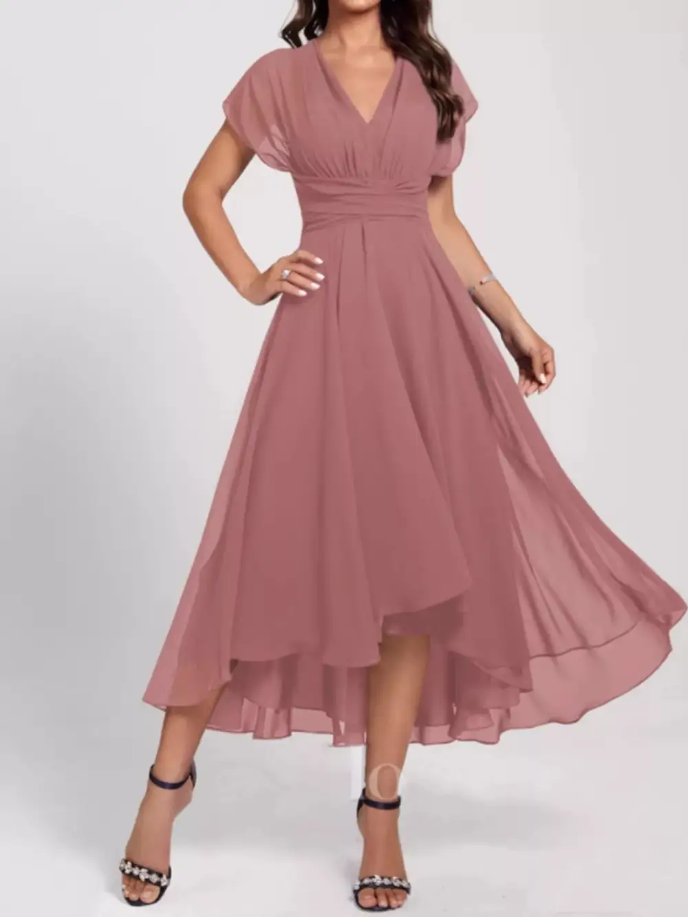 Elegant A Line Midi Dress