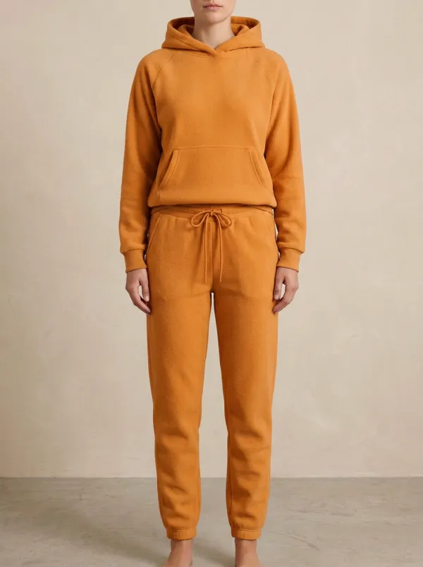 Women's Raglan-Sleeve Hoodie And Ribbed-Cuff Jogger Fleece Lounge Set