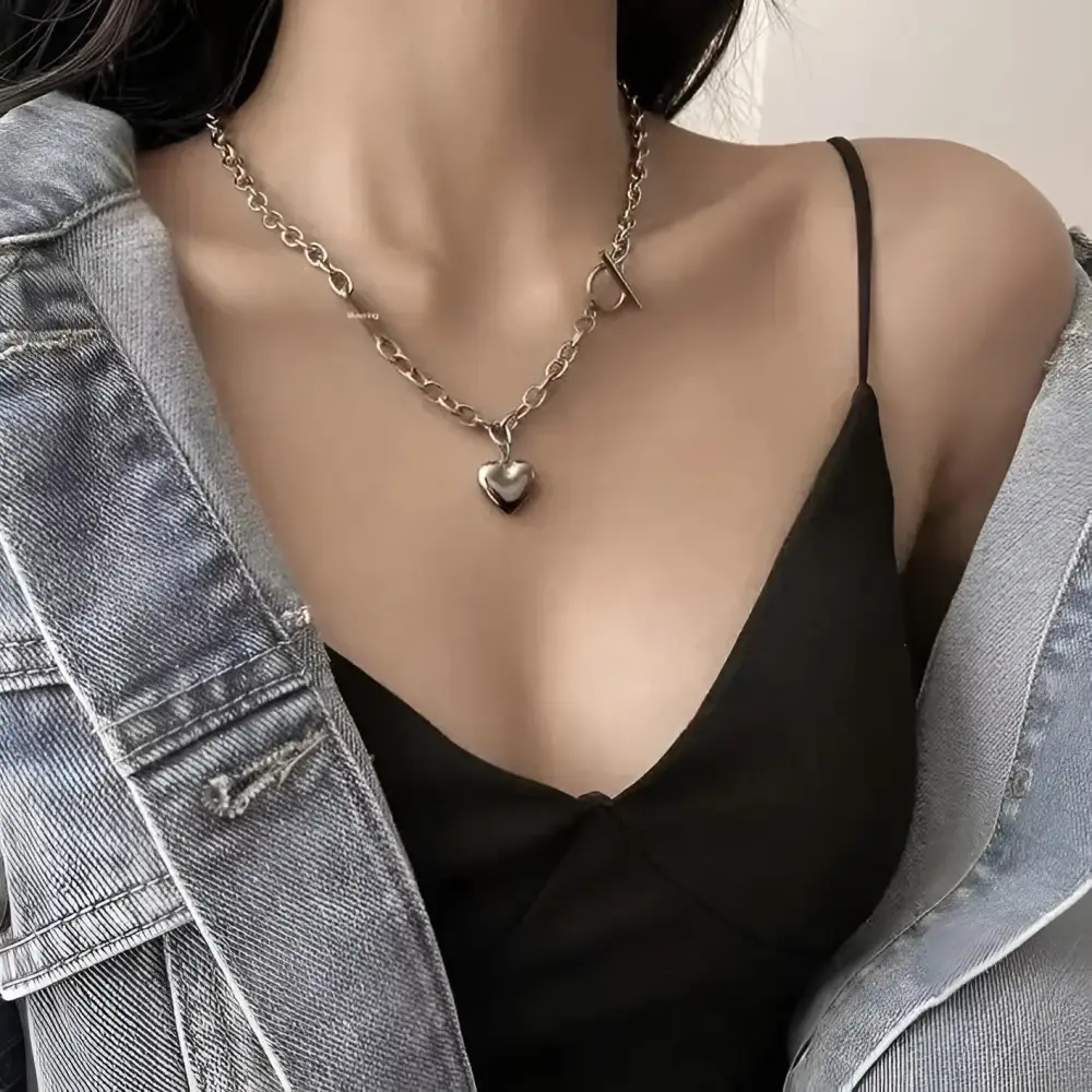 Draped Heart Necklace