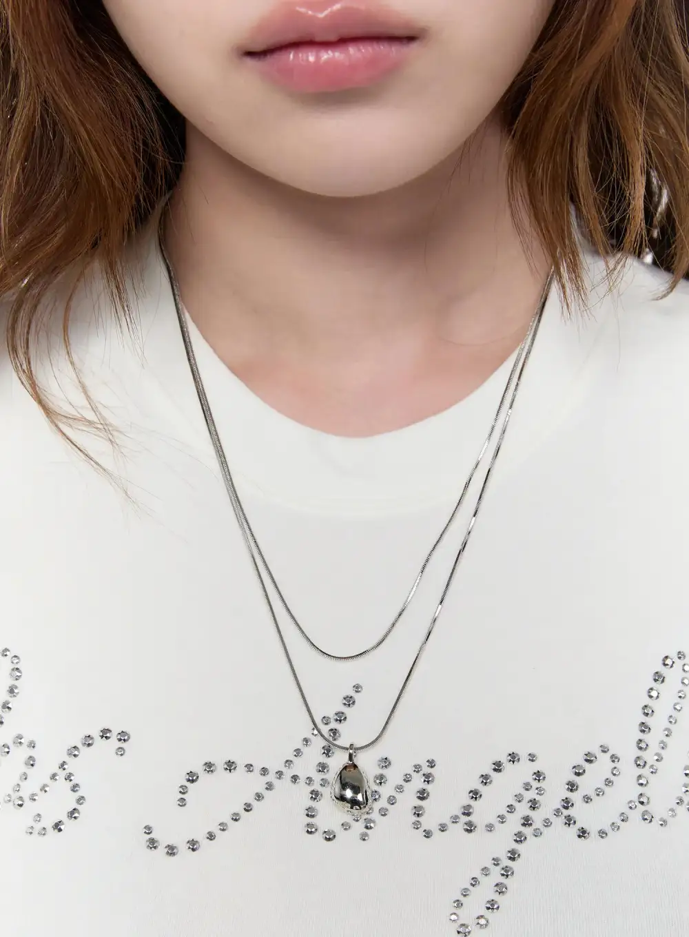 Layered Oval Pendant Necklace