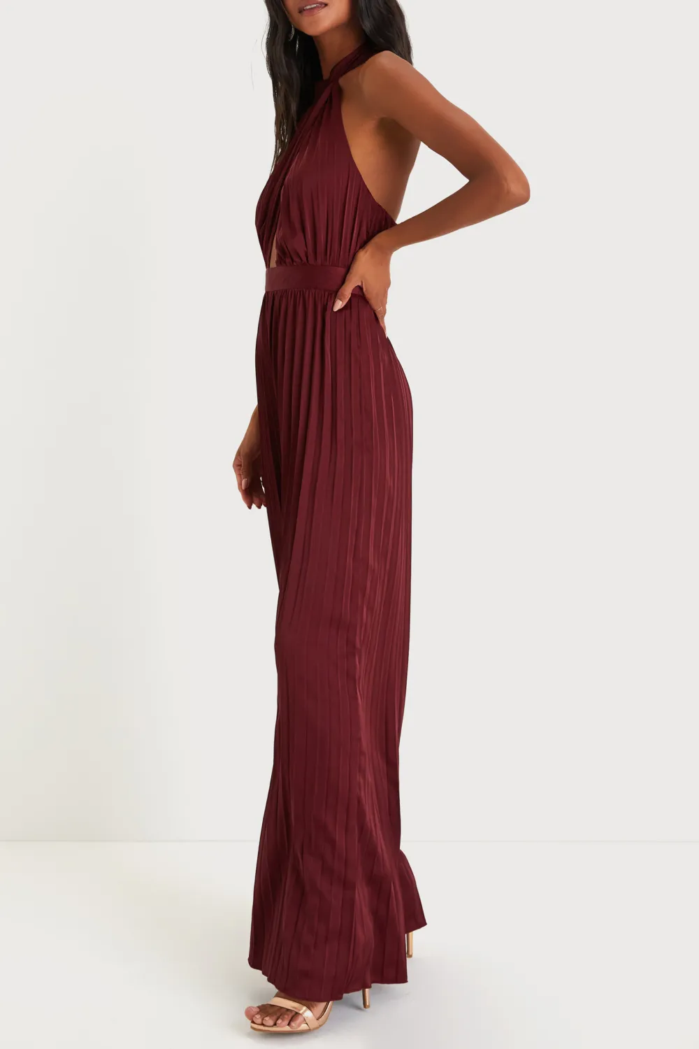 Daily Pleated Halter Jumpsuit