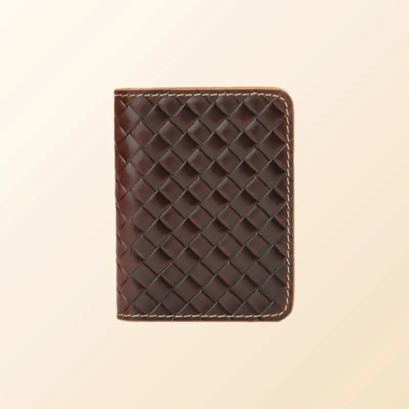 Men's Woven Leather Bifold Wallet
