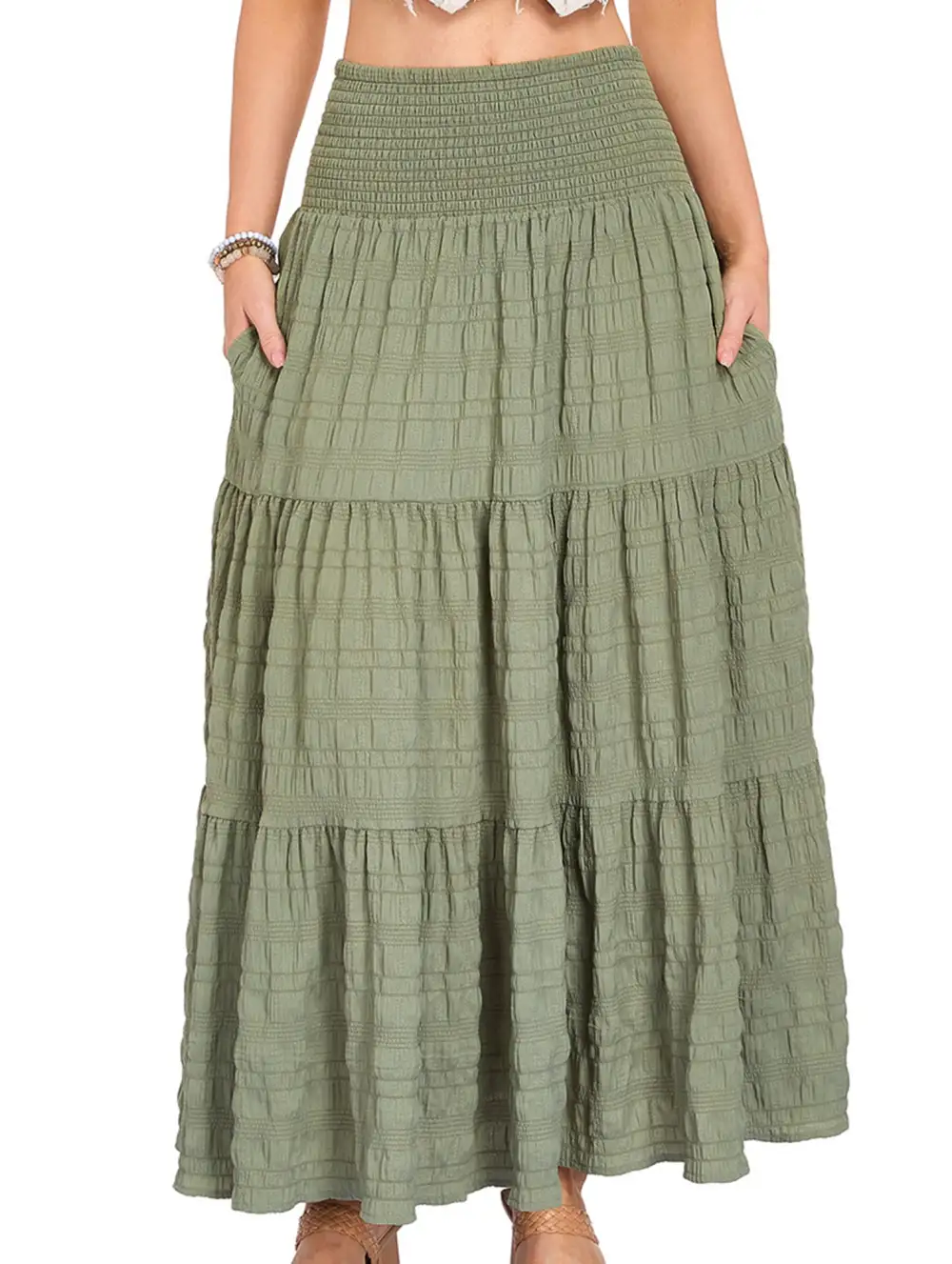 Pocket Waist Maxi Skirt