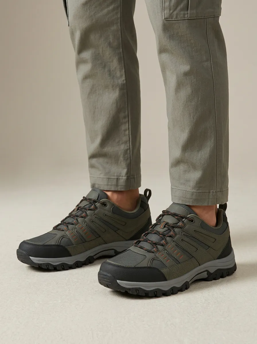 Men's Outdoor Hiking Topographic Map Printed Trekking Shoes