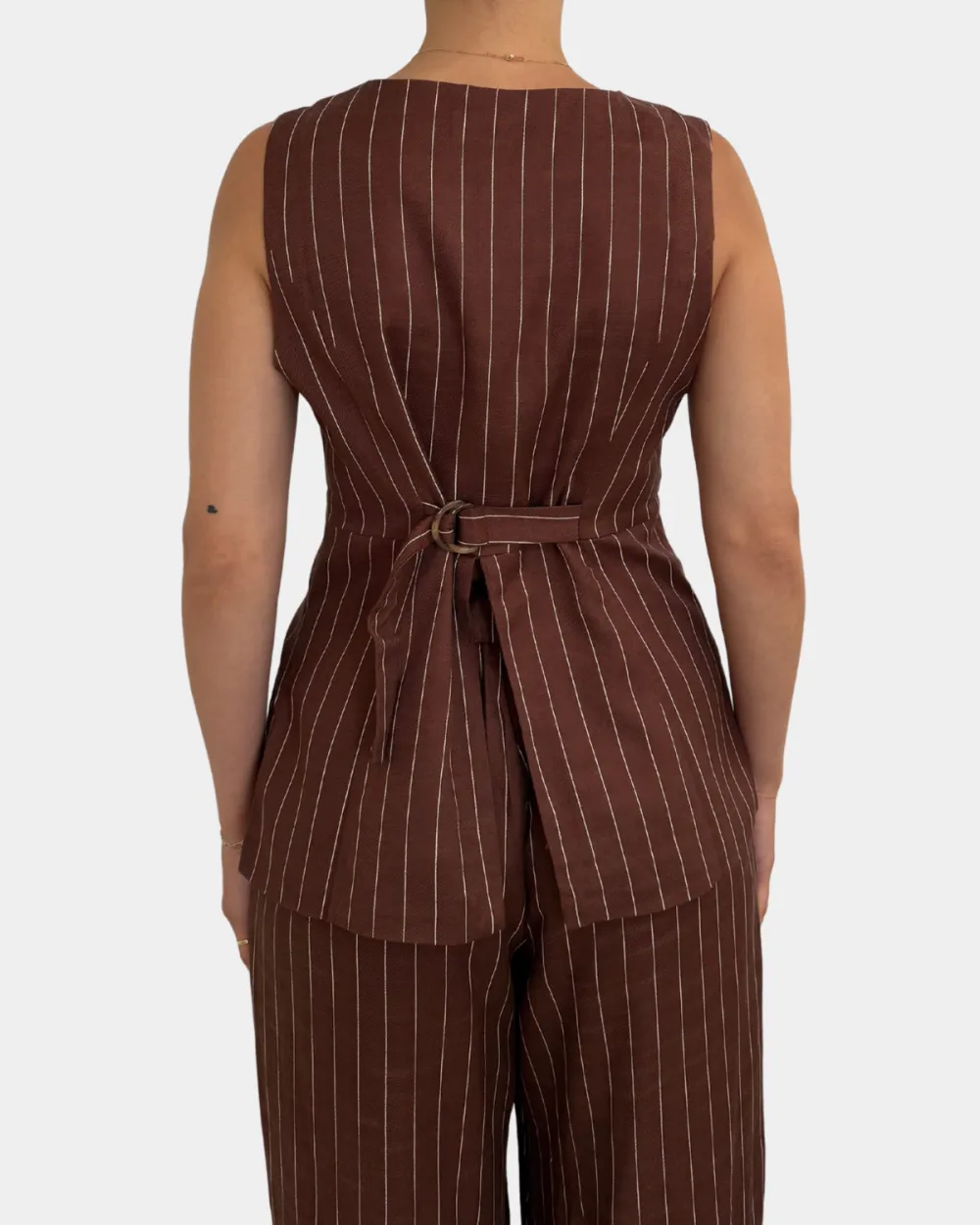 Relaxed Pinstripe Vest Matching Sets