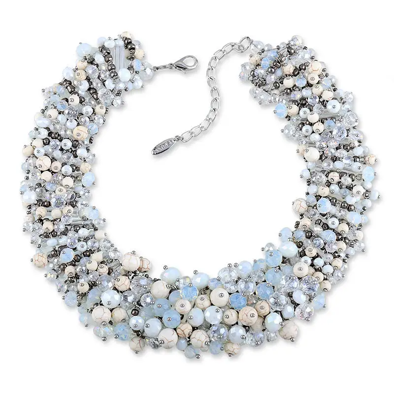 Handwoven Turquoise Beaded Short Necklace