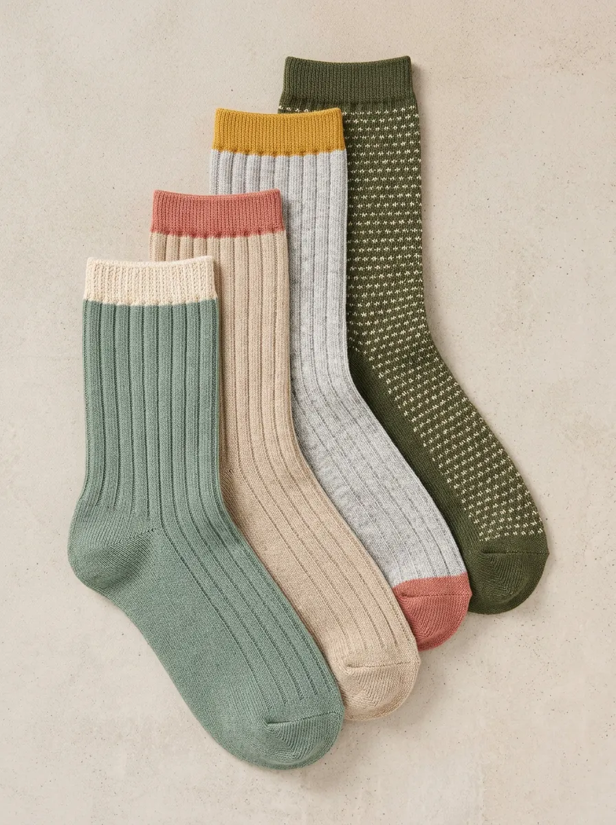 Women's Ribbed Four Pair Socks