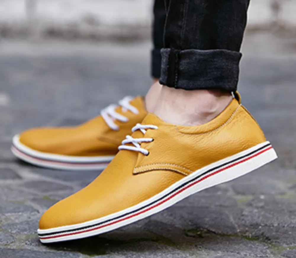 Casual Flat Leather Sneakers