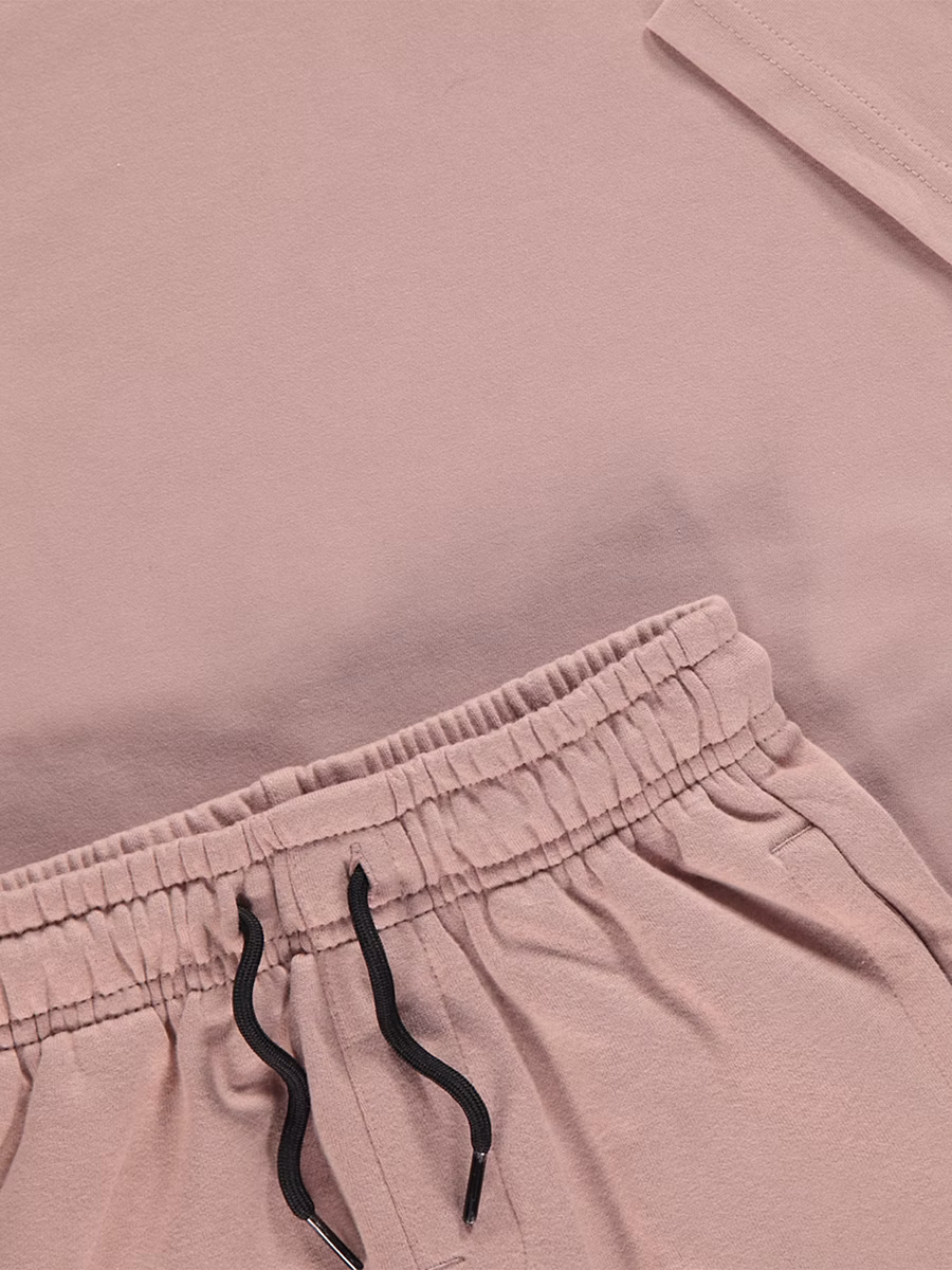 Mauve Short Sleeve T-shirt and Shorts Set detail 1